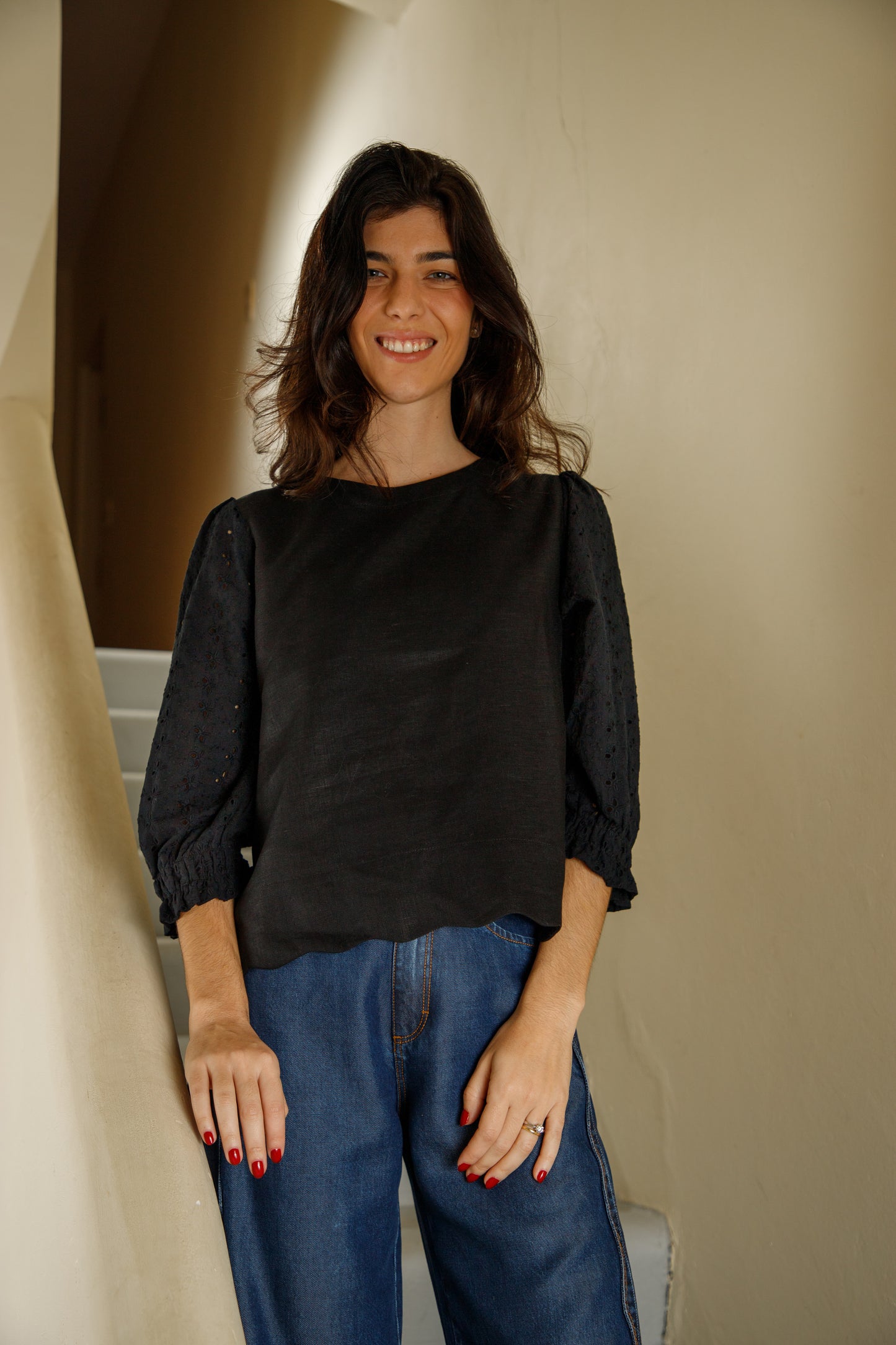 BLUSA PARIS NEGRA Broderie