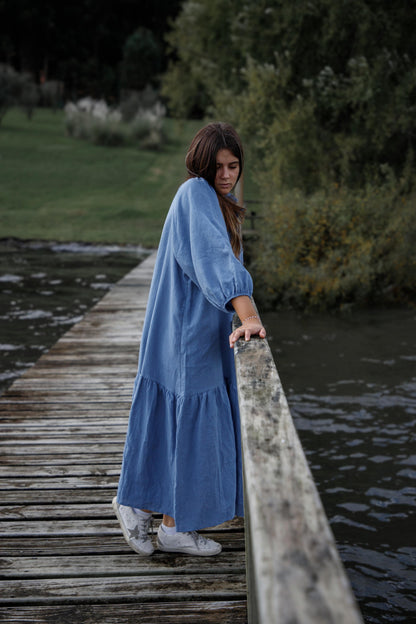 VESTIDO CAROLA azul
