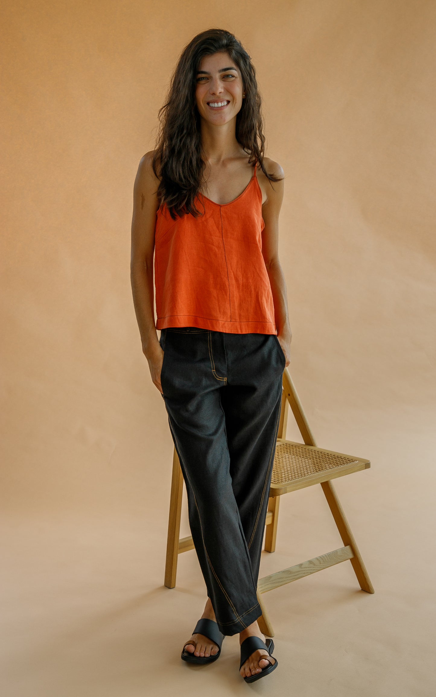 PANTALÓN BARCELONA FLOR NEGRO