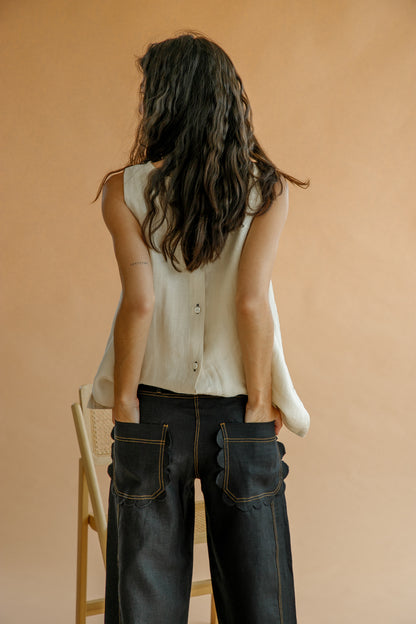 PANTALÓN BARCELONA FLOR NEGRO