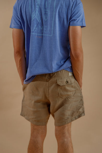 SHORT DE LINO khaki