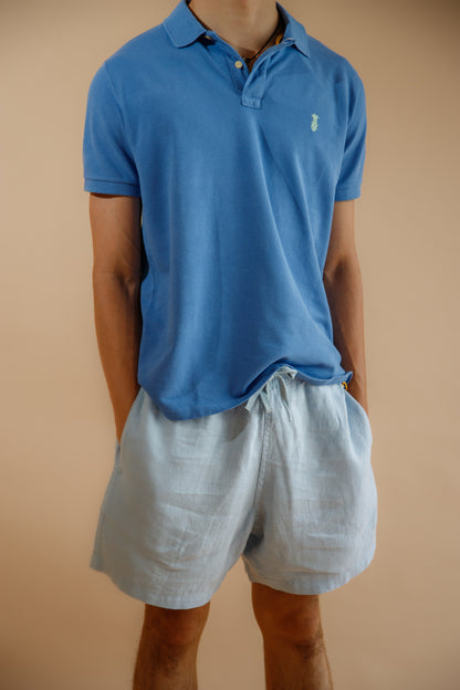 SHORT DE LINO celeste